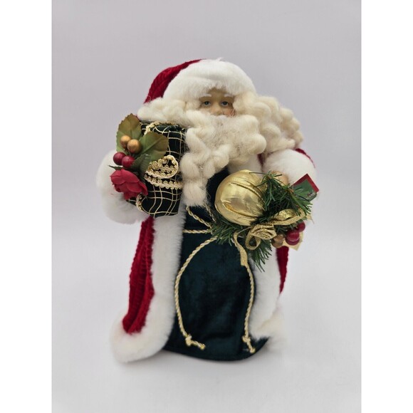 Santa Figure Or Tree Topper 12" Old World Style Red & White Coat Sterling Inc. - Picture 2 of 10